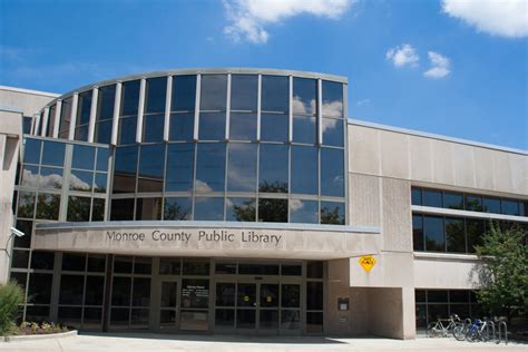 Monroe county public library bloomington - 303 E. Kirkwood Avenue, Bloomington, IN 47408 Ellettsville Branch | 812-876-1272 600 W. Temperance Street, Ellettsville, IN 47429 Southwest Branch | 812-349-3110 ...